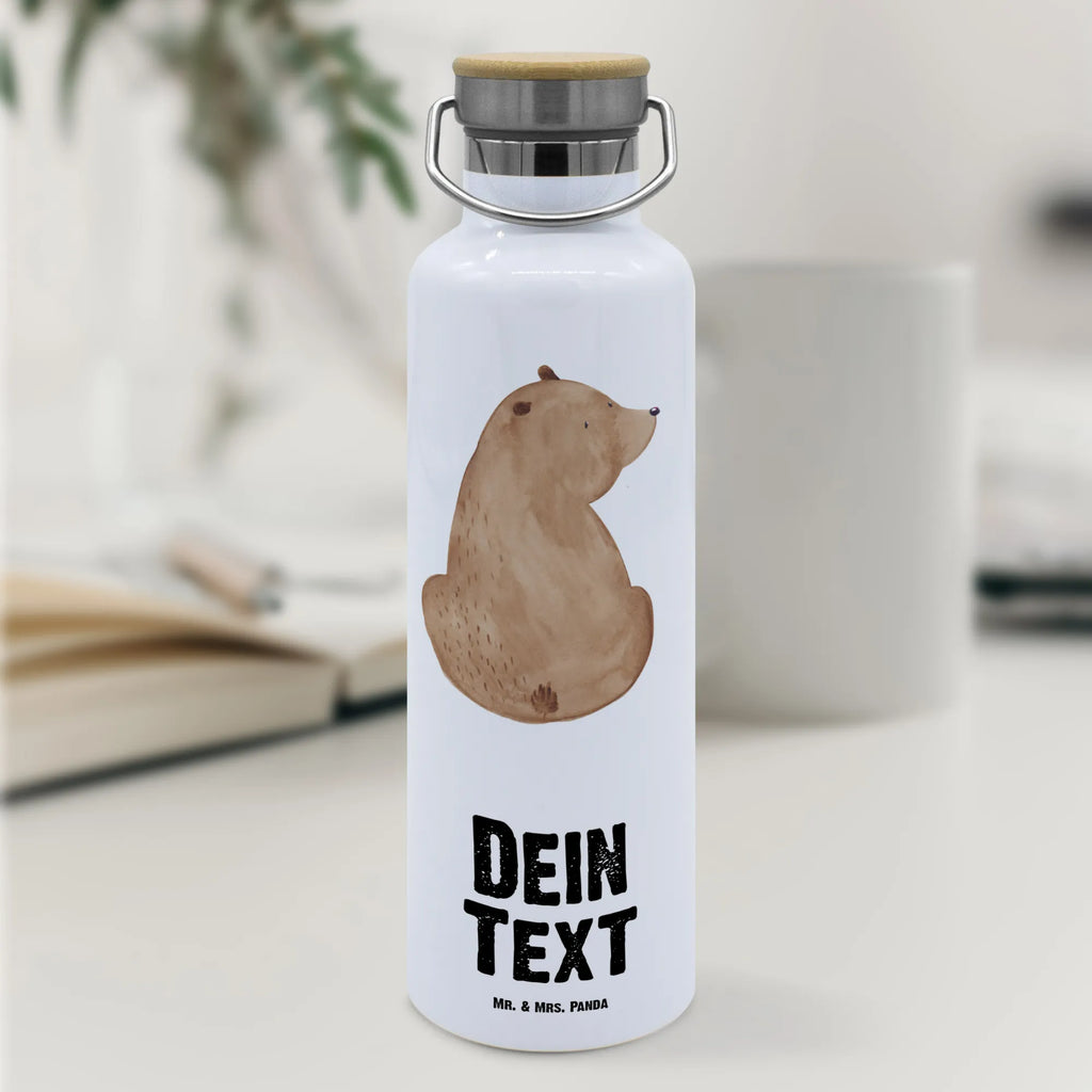 Personalisierte Trinkflasche Bär Schulterblick Personalisierte Trinkflasche, Trinkflasche mit Namen, Trinkflasche bedrucken, Flasche personalisiert, Trinkflasch mit Aufdruck, Trinkflasche Werbegeschenk, Namensaufdruck Trinkflasche, Sportflasche personalisiert, Trinkflasche Sport, Bär, Teddy, Teddybär, Selbstachtung, Weltansicht, Motivation, Bären, Bärenliebe, Weisheit