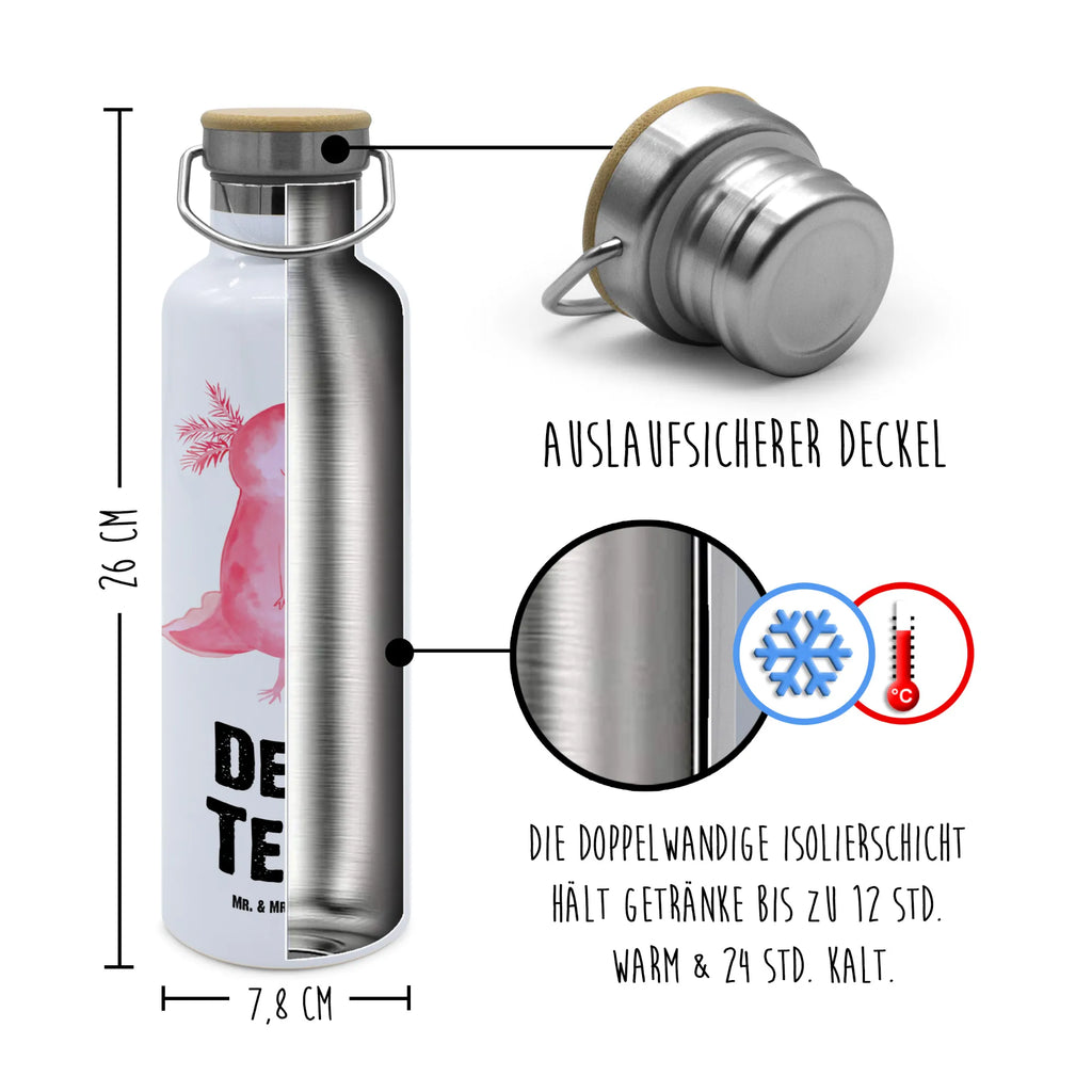 Personalisierte Trinkflasche Axolotl glücklich Personalisierte Trinkflasche, Trinkflasche mit Namen, Trinkflasche bedrucken, Flasche personalisiert, Trinkflasch mit Aufdruck, Trinkflasche Werbegeschenk, Namensaufdruck Trinkflasche, Sportflasche personalisiert, Trinkflasche Sport, Axolotl, Molch, Axolot, Schwanzlurch, Lurch, Lurche, Motivation, gute Laune