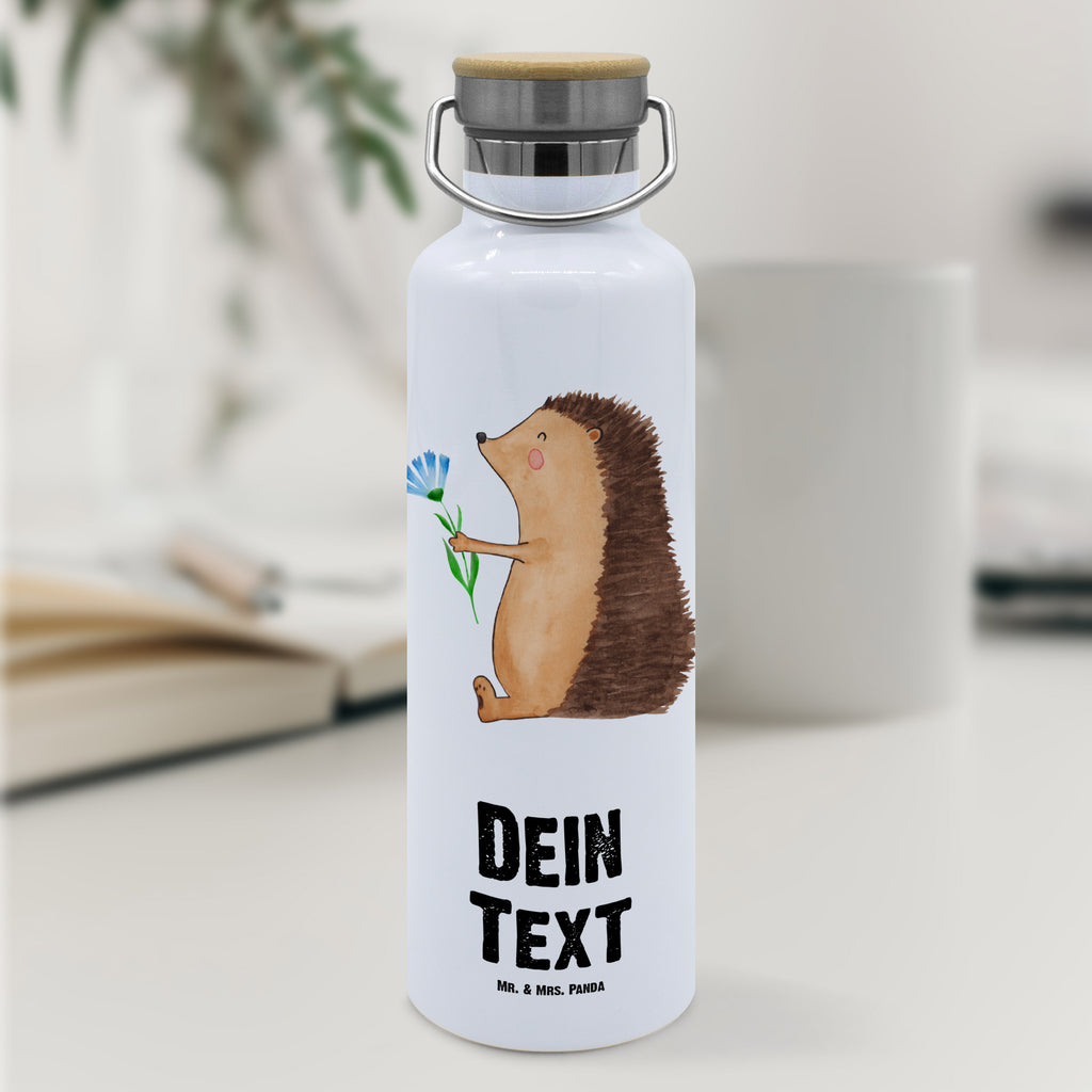 Personalisierte Trinkflasche Igel mit Blume Personalisierte Trinkflasche, Trinkflasche mit Namen, Trinkflasche bedrucken, Flasche personalisiert, Trinkflasch mit Aufdruck, Trinkflasche Werbegeschenk, Namensaufdruck Trinkflasche, Sportflasche personalisiert, Trinkflasche Sport, Tiermotive, Gute Laune, lustige Sprüche, Tiere, Igel, Gute Besserung, Genesungswünsche, Krankheit, Krankenhaus, krank, Besuch