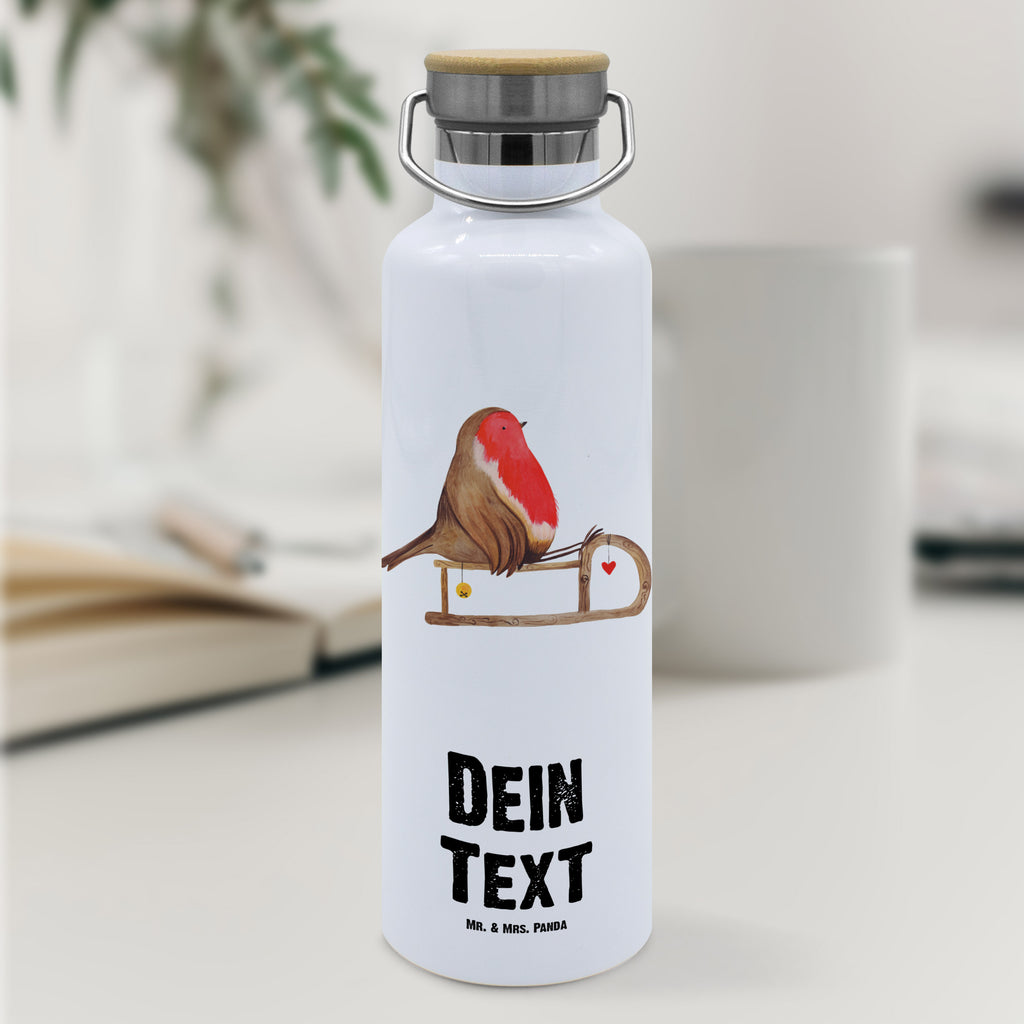 Personalisierte Trinkflasche Rotkehlchen Schlitten Personalisierte Trinkflasche, Trinkflasche mit Namen, Trinkflasche bedrucken, Flasche personalisiert, Trinkflasch mit Aufdruck, Trinkflasche Werbegeschenk, Namensaufdruck Trinkflasche, Sportflasche personalisiert, Trinkflasche Sport, Winter, Weihnachten, Weihnachtsdeko, Nikolaus, Advent, Heiligabend, Wintermotiv, Schlitten, Vogel