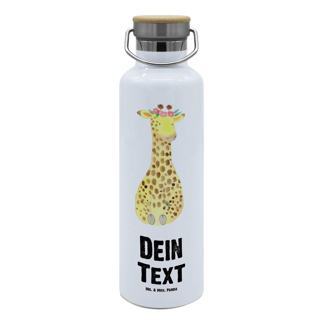 Personalisierte Trinkflasche Giraffe Blumenkranz Personalisierte Trinkflasche, Trinkflasche mit Namen, Trinkflasche bedrucken, Flasche personalisiert, Trinkflasch mit Aufdruck, Trinkflasche Werbegeschenk, Namensaufdruck Trinkflasche, Sportflasche personalisiert, Trinkflasche Sport, Afrika, Wildtiere, Giraffe, Blumenkranz, Abenteurer, Selbstliebe, Freundin