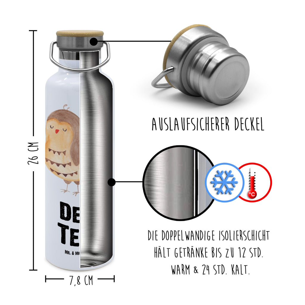 Personalisierte Trinkflasche Eule Zufrieden Personalisierte Trinkflasche, Trinkflasche mit Namen, Trinkflasche bedrucken, Flasche personalisiert, Trinkflasch mit Aufdruck, Trinkflasche Werbegeschenk, Namensaufdruck Trinkflasche, Sportflasche personalisiert, Trinkflasche Sport, Eule, Eule Spruch, Eule deko, Owl, Liebe Spruch, Romantisch, Wortspiel lustig, Spruch schön, Geschenk Hochzeitstag