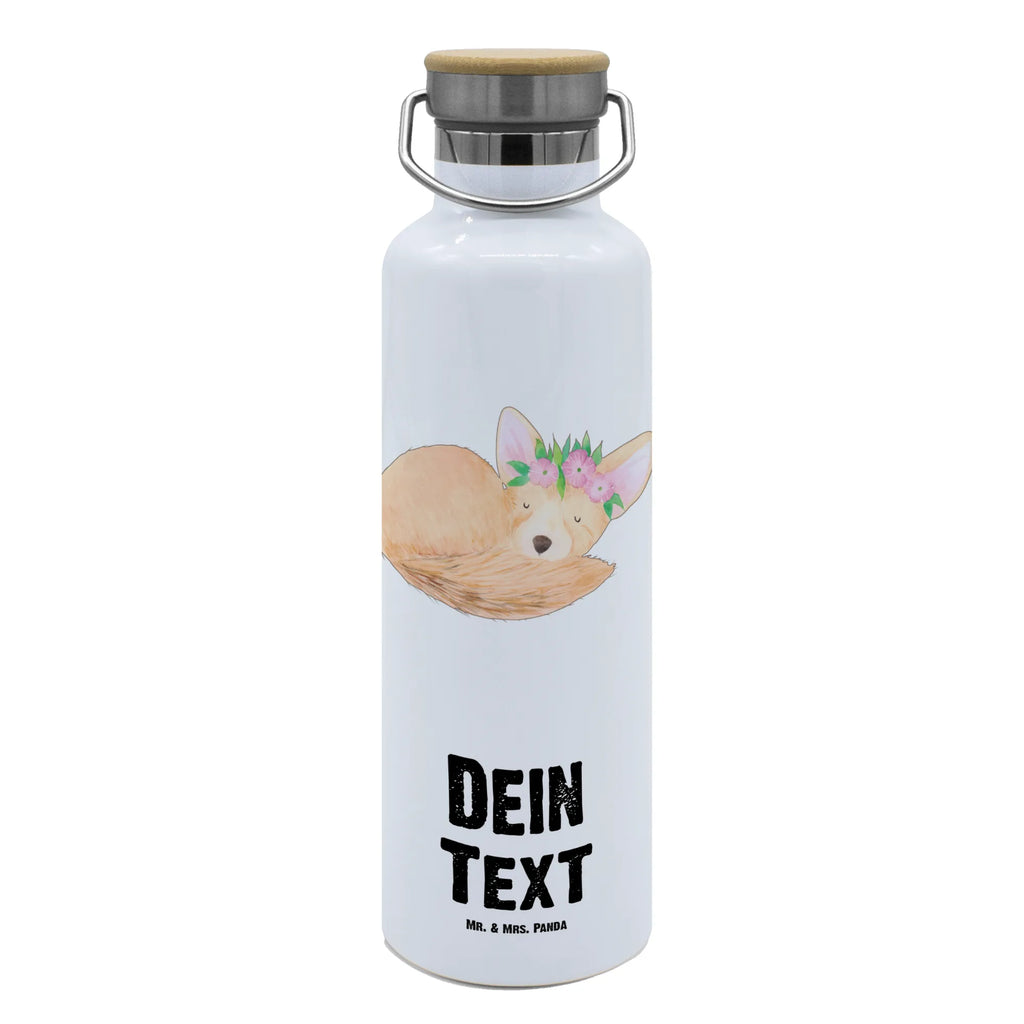 Personalisierte Trinkflasche Wüstenfuchs Blumenkranz Personalisierte Trinkflasche, Trinkflasche mit Namen, Trinkflasche bedrucken, Flasche personalisiert, Trinkflasch mit Aufdruck, Trinkflasche Werbegeschenk, Namensaufdruck Trinkflasche, Sportflasche personalisiert, Trinkflasche Sport, Afrika, Wildtiere, Wüste, Wüstenfuchs, Blumen, Blumenkranz, Glücklich