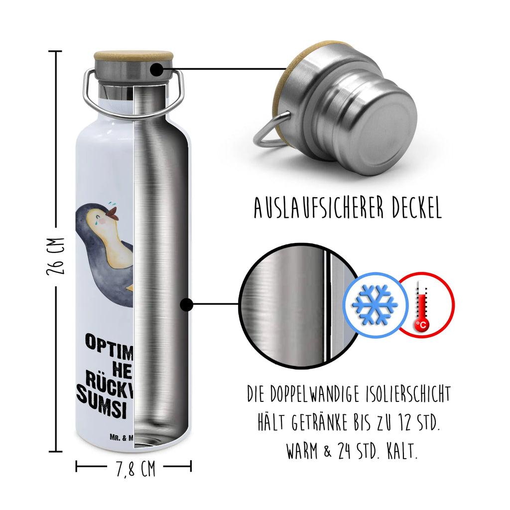 Trinkflasche Pinguin Lachen Thermosflasche, Isolierflasche, Edelstahl, Trinkflasche, isoliert, Wamrhaltefunktion, Sportflasche, Flasche zum Sport, Sportlerflasche, Pinguin, Pinguine, lustiger Spruch, Optimismus, Fröhlich, Lachen, Humor, Fröhlichkeit