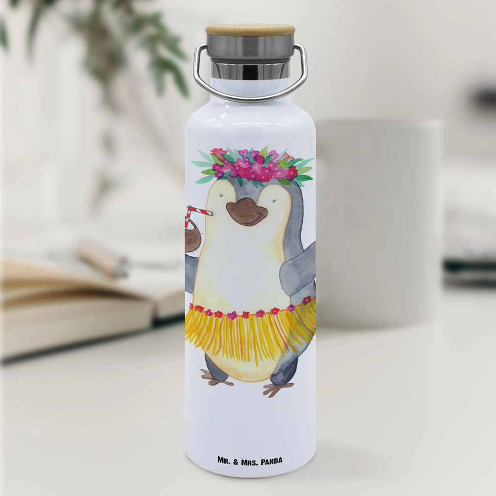 Trinkflasche Pinguin Kokosnuss Thermosflasche, Isolierflasche, Edelstahl, Trinkflasche, isoliert, Wamrhaltefunktion, Sportflasche, Flasche zum Sport, Sportlerflasche, Pinguin, Aloha, Hawaii, Urlaub, Kokosnuss, Pinguine