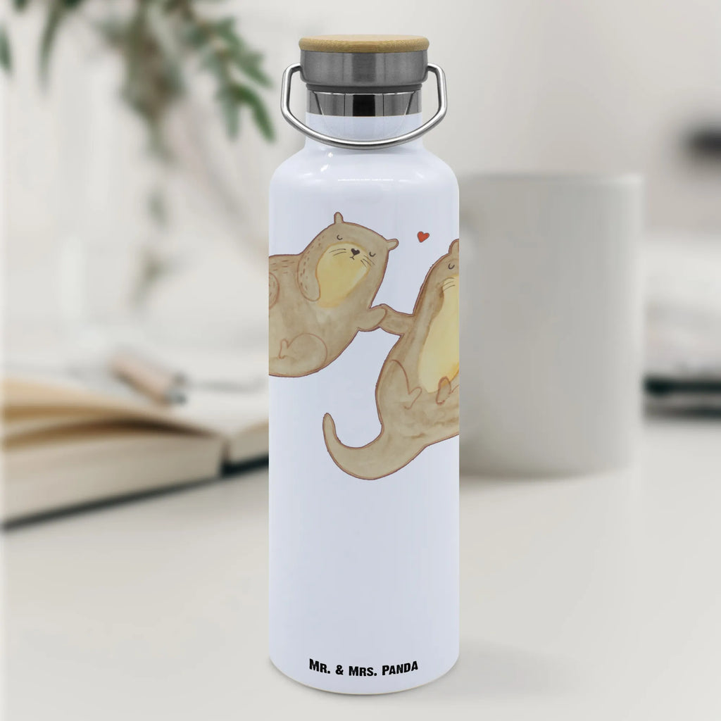 Trinkflasche Otter Hände halten Thermosflasche, Isolierflasche, Edelstahl, Trinkflasche, isoliert, Wamrhaltefunktion, Sportflasche, Flasche zum Sport, Sportlerflasche, Otter, Fischotter, Seeotter, Otter Seeotter See Otter