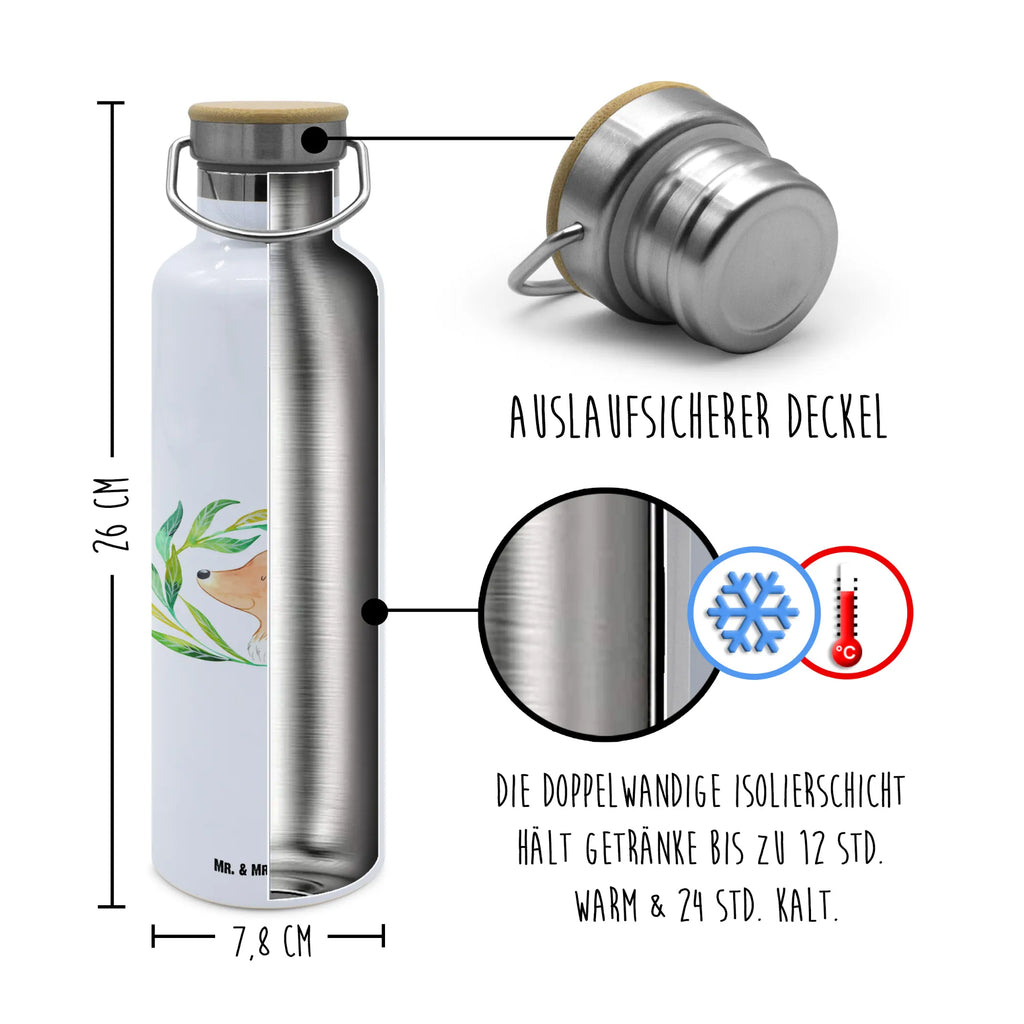 Trinkflasche Hund Blumen Thermosflasche, Isolierflasche, Edelstahl, Trinkflasche, isoliert, Wamrhaltefunktion, Sportflasche, Flasche zum Sport, Sportlerflasche, Hund, Hundemotiv, Haustier, Hunderasse, Tierliebhaber, Hundebesitzer, Sprüche, Ranke, Therapie, Selbsttherapie, Hundeliebe, Hundeglück, Hunde