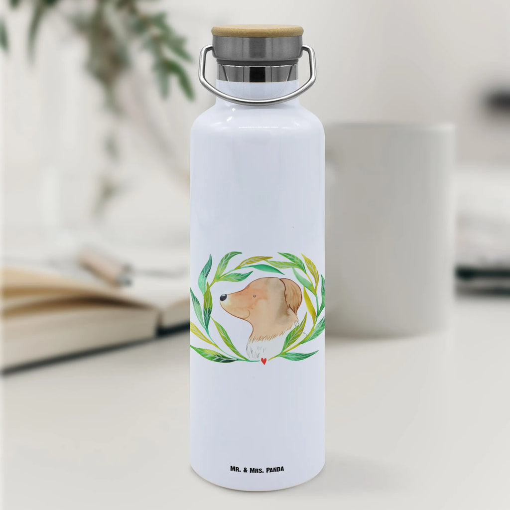 Trinkflasche Hund Blumen Thermosflasche, Isolierflasche, Edelstahl, Trinkflasche, isoliert, Wamrhaltefunktion, Sportflasche, Flasche zum Sport, Sportlerflasche, Hund, Hundemotiv, Haustier, Hunderasse, Tierliebhaber, Hundebesitzer, Sprüche, Ranke, Therapie, Selbsttherapie, Hundeliebe, Hundeglück, Hunde