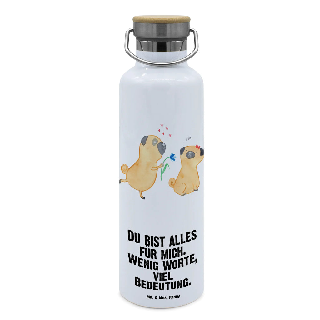 Trinkflasche Mops Verliebt Thermosflasche, Isolierflasche, Edelstahl, Trinkflasche, isoliert, Wamrhaltefunktion, Sportflasche, Flasche zum Sport, Sportlerflasche, Hund, Hundemotiv, Haustier, Hunderasse, Tierliebhaber, Hundebesitzer, Sprüche, Mops, Möpse, Hundeliebe, verliebt, Liebe, Liebesspruch. Verlobt, Geschenk Freund, Partner