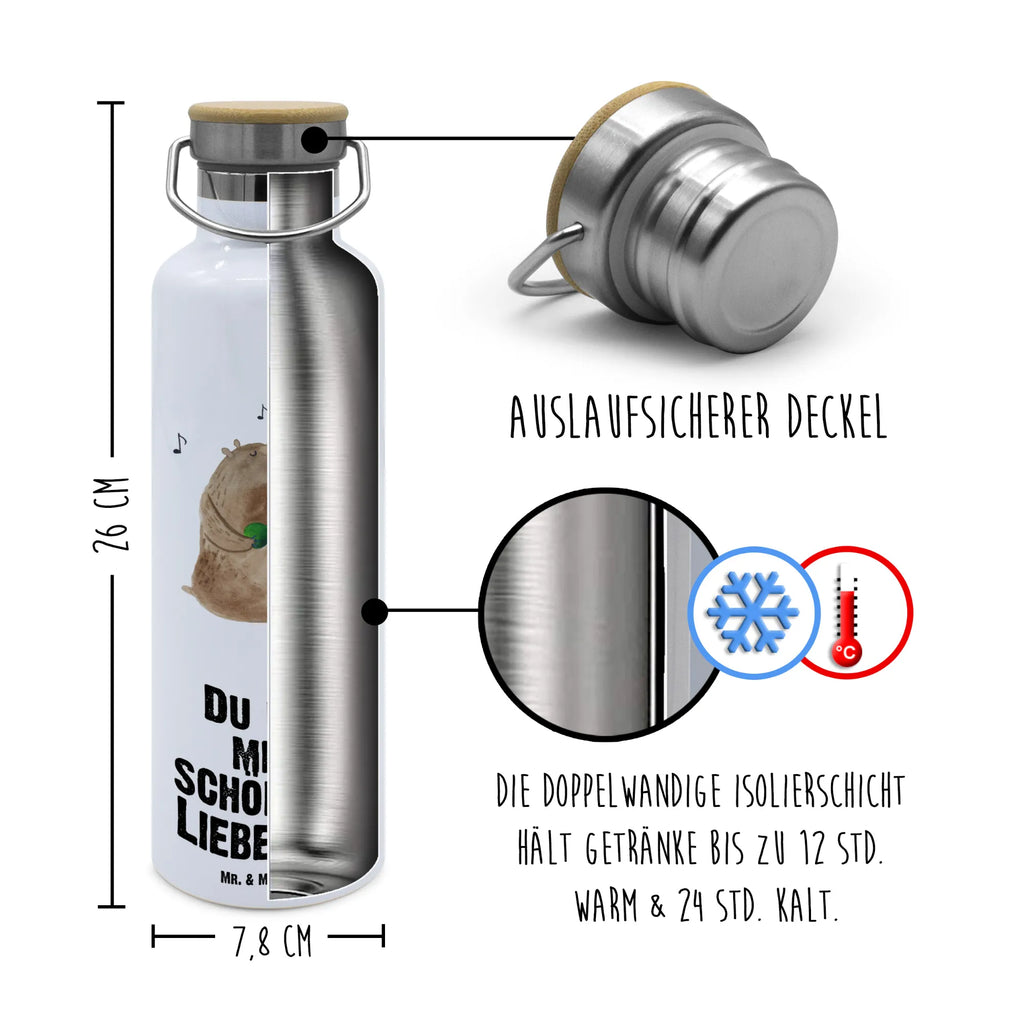 Trinkflasche Bär Lied Thermosflasche, Isolierflasche, Edelstahl, Trinkflasche, isoliert, Wamrhaltefunktion, Sportflasche, Flasche zum Sport, Sportlerflasche, Bär, Teddy, Teddybär, Bärchen, Bear, Liebeslied, Lied, Song, Valentinstag, Valentine, Geschenk, Partner, Liebe, Freundin, Frau, Herz, Spruch