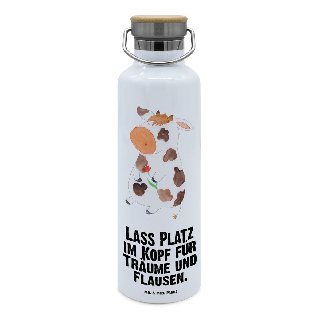 Trinkflasche Kuh Thermosflasche, Isolierflasche, Edelstahl, Trinkflasche, isoliert, Wamrhaltefunktion, Sportflasche, Flasche zum Sport, Sportlerflasche, Bauernhof, Hoftiere, Landwirt, Landwirtin, Kuh, Kühe, Träume, Flausen, Spruch, Magie, Motivtion, Hof, Milch, Milchkuh