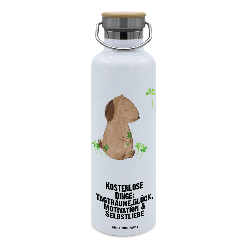 Trinkflasche Hund Kleeblatt Thermosflasche, Isolierflasche, Edelstahl, Trinkflasche, isoliert, Wamrhaltefunktion, Sportflasche, Flasche zum Sport, Sportlerflasche, Hund, Hundemotiv, Haustier, Hunderasse, Tierliebhaber, Hundebesitzer, Sprüche, Kleeblatt, Glück, Tagträume, Motivation, Neuanfang, Geschenk, Glücksbringer, Selbstliebe, Achtsamkeit