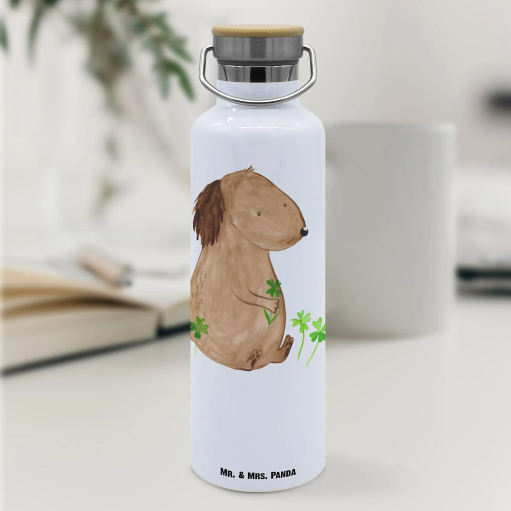 Trinkflasche Hund Kleeblatt Thermosflasche, Isolierflasche, Edelstahl, Trinkflasche, isoliert, Wamrhaltefunktion, Sportflasche, Flasche zum Sport, Sportlerflasche, Hund, Hundemotiv, Haustier, Hunderasse, Tierliebhaber, Hundebesitzer, Sprüche, Kleeblatt, Glück, Tagträume, Motivation, Neuanfang, Geschenk, Glücksbringer, Selbstliebe, Achtsamkeit