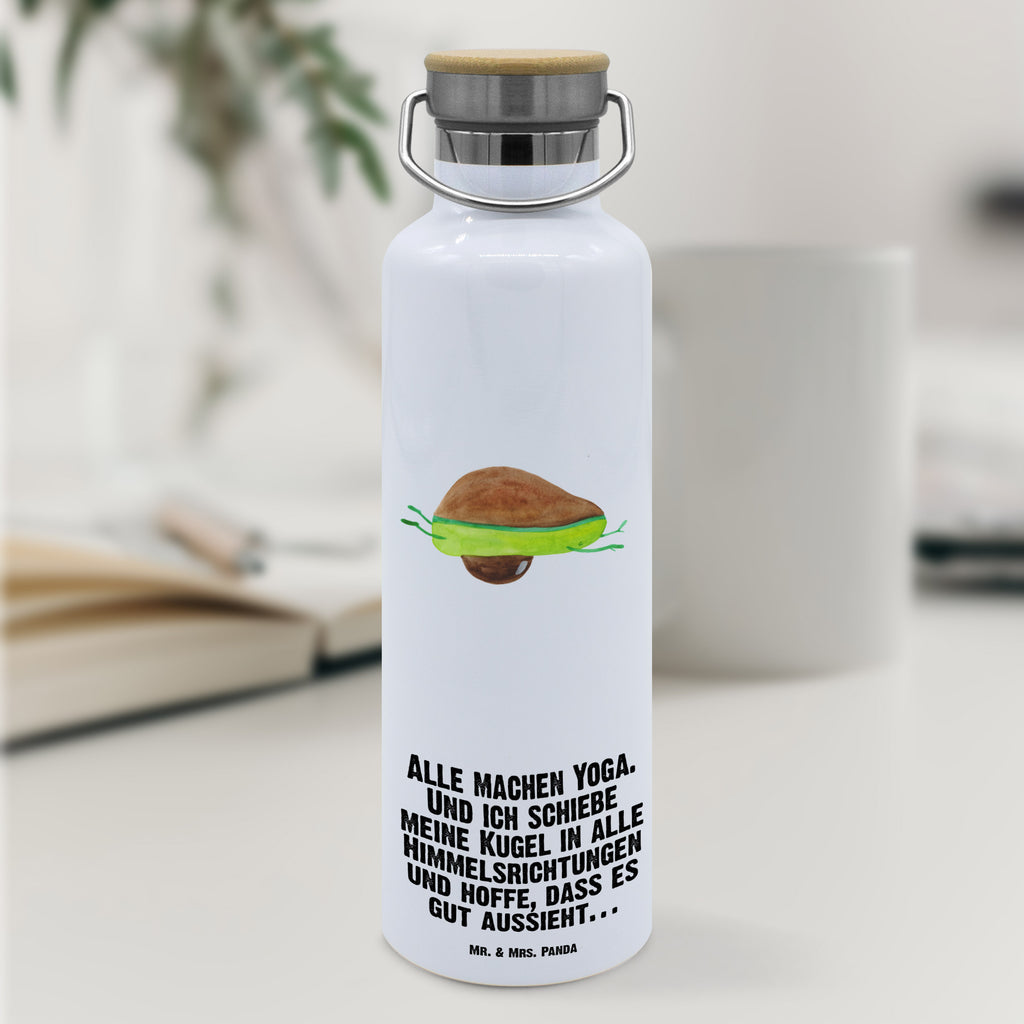 Trinkflasche Avocado Yoga Thermosflasche, Isolierflasche, Edelstahl, Trinkflasche, isoliert, Wamrhaltefunktion, Sportflasche, Flasche zum Sport, Sportlerflasche, Avocado, Veggie, Vegan, Gesund, Avocado Yoga Vegan