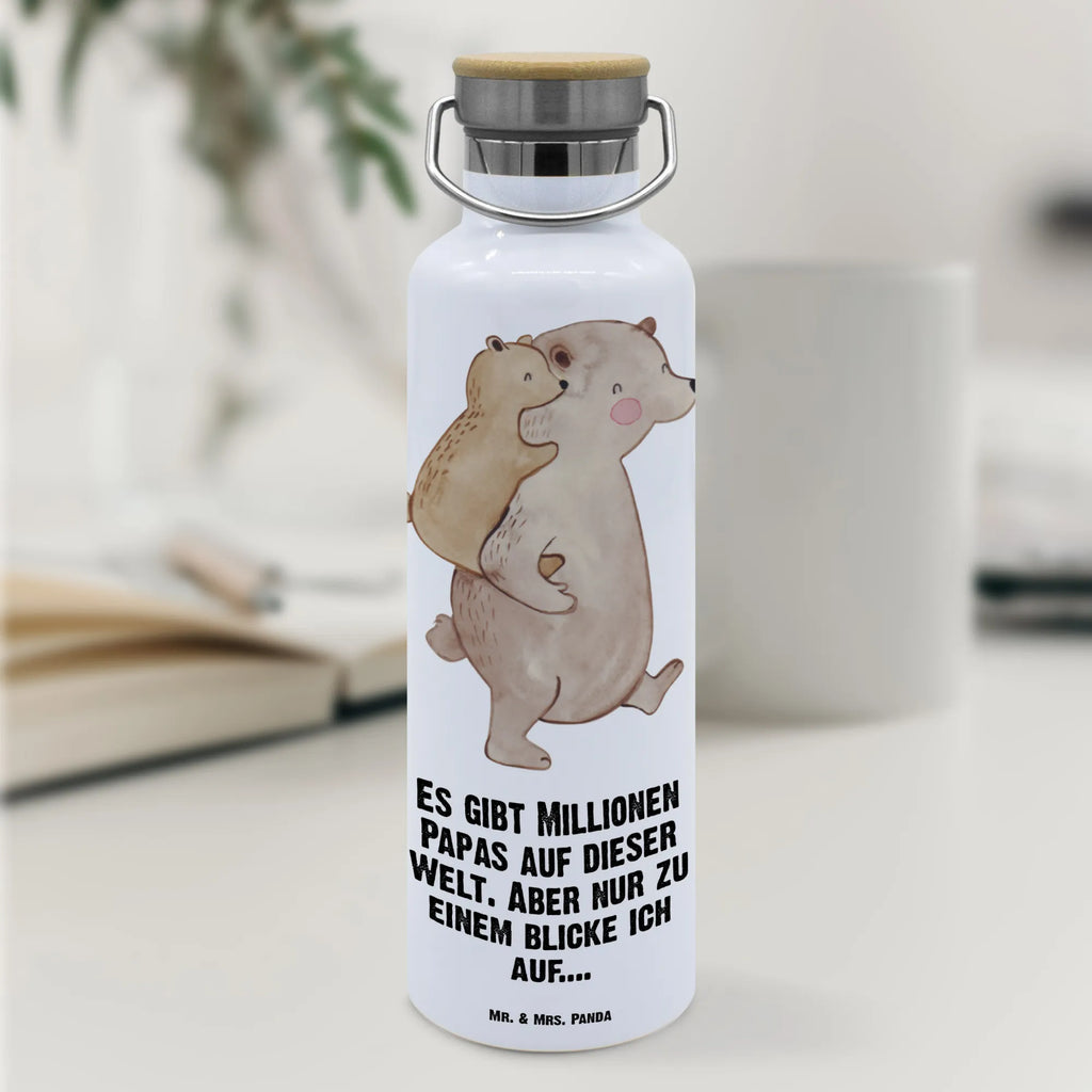 Trinkflasche Papa Bär Thermosflasche, Isolierflasche, Edelstahl, Trinkflasche, isoliert, Wamrhaltefunktion, Sportflasche, Flasche zum Sport, Sportlerflasche, Familie, Vatertag, Muttertag, Bruder, Schwester, Mama, Papa, Oma, Opa, Geschenk, Vater, Papi, Vati, Onkel, Geburtstag