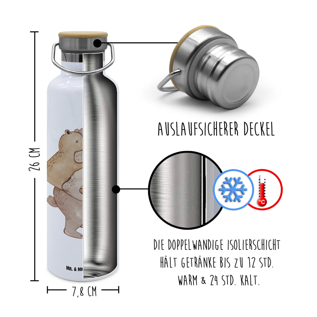 Trinkflasche Papa Bär Thermosflasche, Isolierflasche, Edelstahl, Trinkflasche, isoliert, Wamrhaltefunktion, Sportflasche, Flasche zum Sport, Sportlerflasche, Familie, Vatertag, Muttertag, Bruder, Schwester, Mama, Papa, Oma, Opa, Geschenk, Vater, Papi, Vati, Onkel, Geburtstag