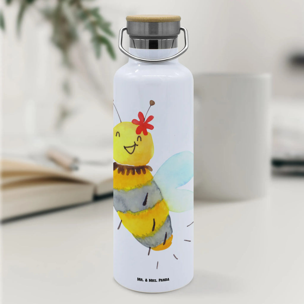 Trinkflasche Biene Blume Thermosflasche, Isolierflasche, Edelstahl, Trinkflasche, isoliert, Wamrhaltefunktion, Sportflasche, Flasche zum Sport, Sportlerflasche, Biene, Wespe, Hummel