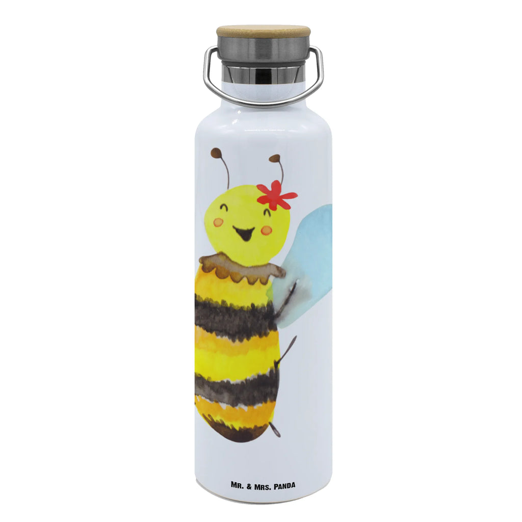 Trinkflasche Biene Happy Thermosflasche, Isolierflasche, Edelstahl, Trinkflasche, isoliert, Wamrhaltefunktion, Sportflasche, Flasche zum Sport, Sportlerflasche, Biene, Wespe, Hummel