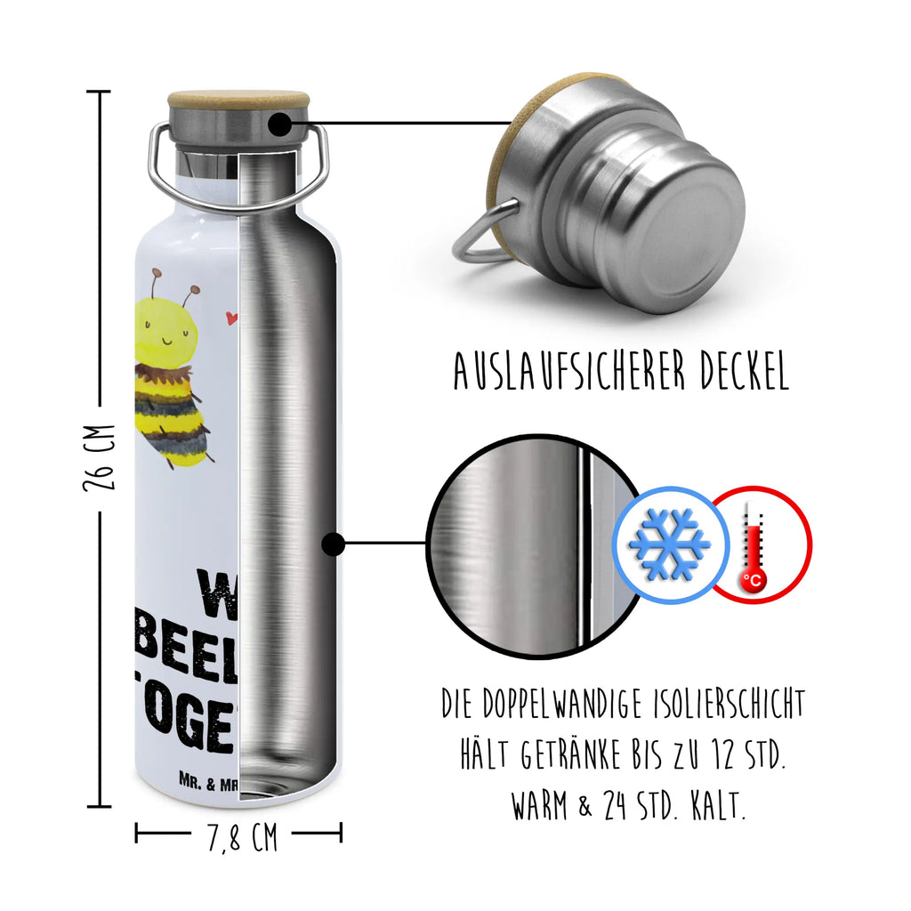 Trinkflasche Biene Verliebt Thermosflasche, Isolierflasche, Edelstahl, Trinkflasche, isoliert, Wamrhaltefunktion, Sportflasche, Flasche zum Sport, Sportlerflasche, Biene, Wespe, Hummel