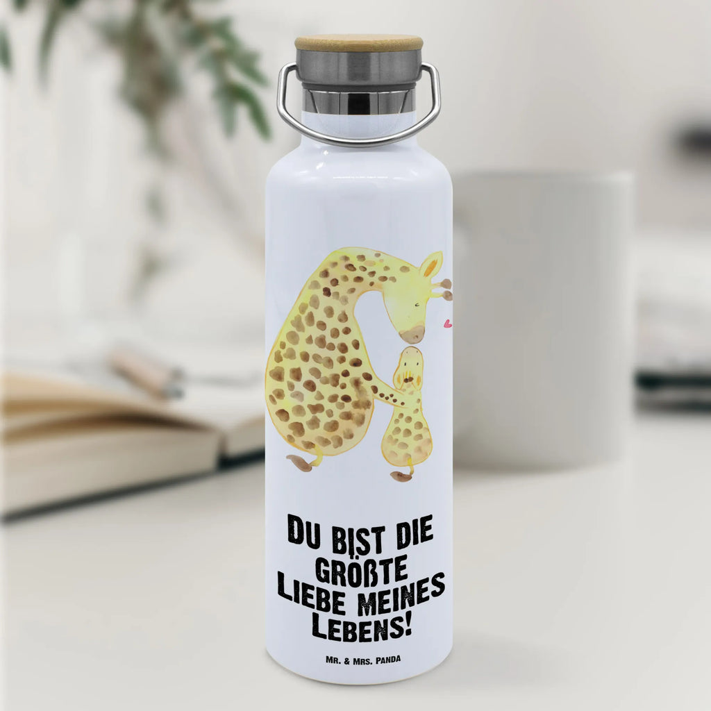 Trinkflasche Giraffe Kind Thermosflasche, Isolierflasche, Edelstahl, Trinkflasche, isoliert, Wamrhaltefunktion, Sportflasche, Flasche zum Sport, Sportlerflasche, Afrika, Wildtiere, Giraffe, Kind, Mutter, Mama, Tochter, Sohn, Lieblingsmensch