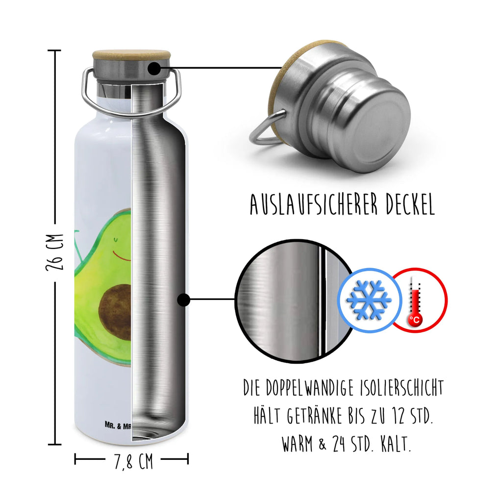 Trinkflasche Avocado Glücklich Thermosflasche, Isolierflasche, Edelstahl, Trinkflasche, isoliert, Wamrhaltefunktion, Sportflasche, Flasche zum Sport, Sportlerflasche, Avocado, Veggie, Vegan, Gesund, Chaos