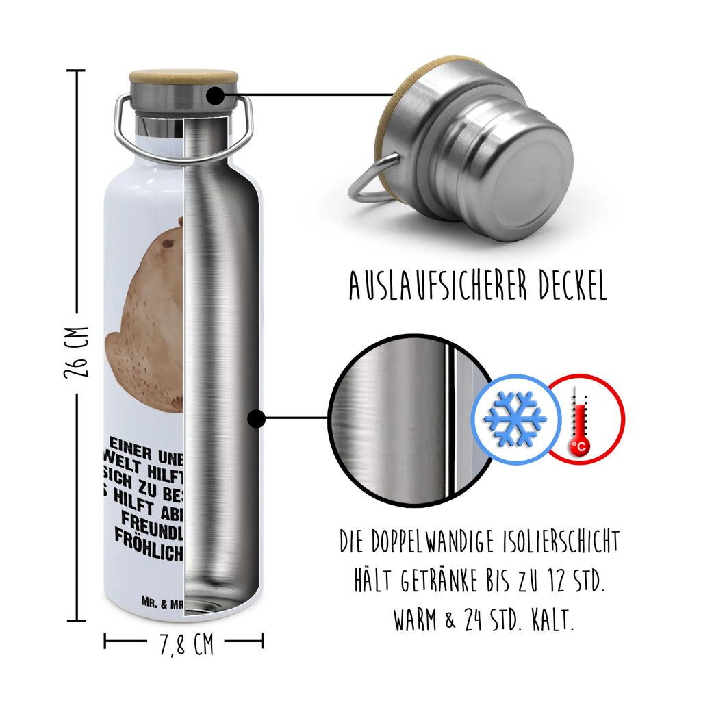 Trinkflasche Bär Schulterblick Thermosflasche, Isolierflasche, Edelstahl, Trinkflasche, isoliert, Wamrhaltefunktion, Sportflasche, Flasche zum Sport, Sportlerflasche, Bär, Teddy, Teddybär, Selbstachtung, Weltansicht, Motivation, Bären, Bärenliebe, Weisheit