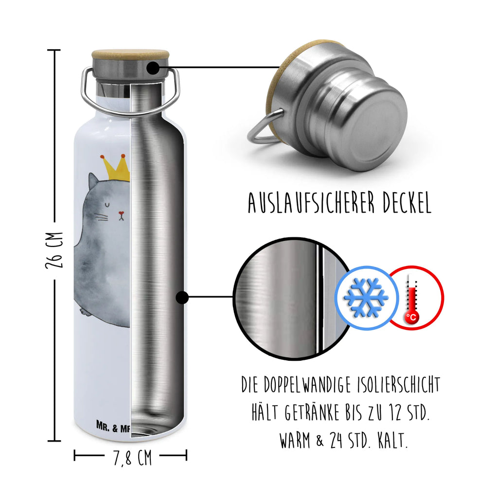 Trinkflasche Katze König Thermosflasche, Isolierflasche, Edelstahl, Trinkflasche, isoliert, Wamrhaltefunktion, Sportflasche, Flasche zum Sport, Sportlerflasche, Katze, Katzenmotiv, Katzenfan, Katzendeko, Katzenfreund, Katzenliebhaber, Katzenprodukte, Katzenartikel, Katzenaccessoires, Katzensouvenirs, Katzenliebhaberprodukte, Katzenmotive, Katzen, Kater, Mietze, Cat, Cats, Katzenhalter, Katzenbesitzerin, Haustier, König, Königin, Queen, Familie, Mietzhaus, Wohnung, erste eigenen Wohnung, Umzug, Einzug