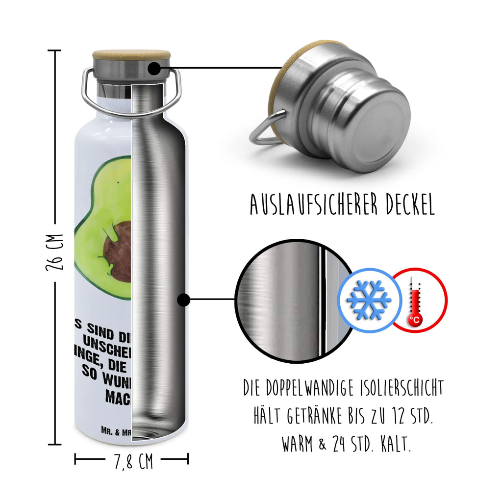 Trinkflasche Avocado Kern Thermosflasche, Isolierflasche, Edelstahl, Trinkflasche, isoliert, Wamrhaltefunktion, Sportflasche, Flasche zum Sport, Sportlerflasche, Avocado, Veggie, Vegan, Gesund, Avokado, Avocadokern, Kern, Pflanze, Spruch Leben