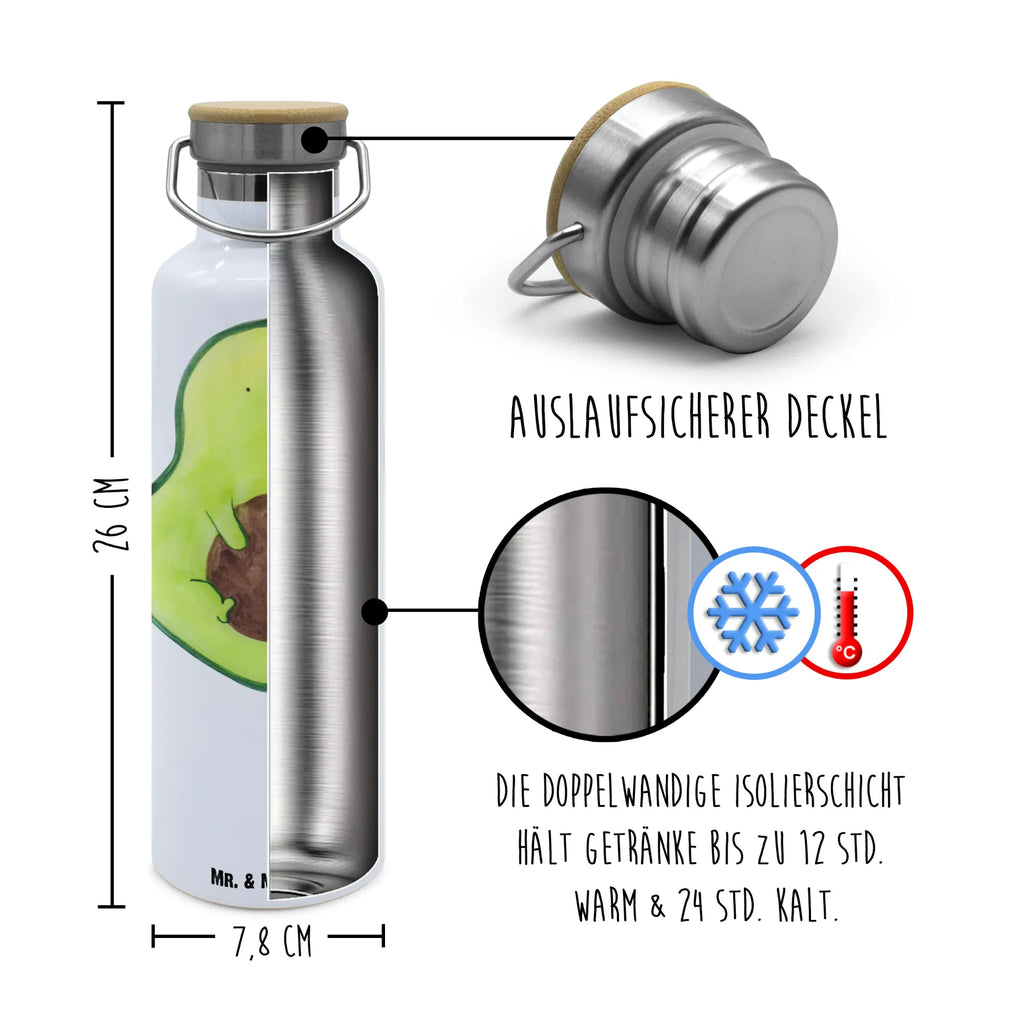 Trinkflasche Avocado Kern Thermosflasche, Isolierflasche, Edelstahl, Trinkflasche, isoliert, Wamrhaltefunktion, Sportflasche, Flasche zum Sport, Sportlerflasche, Avocado, Veggie, Vegan, Gesund, Avokado, Avocadokern, Kern, Pflanze, Spruch Leben