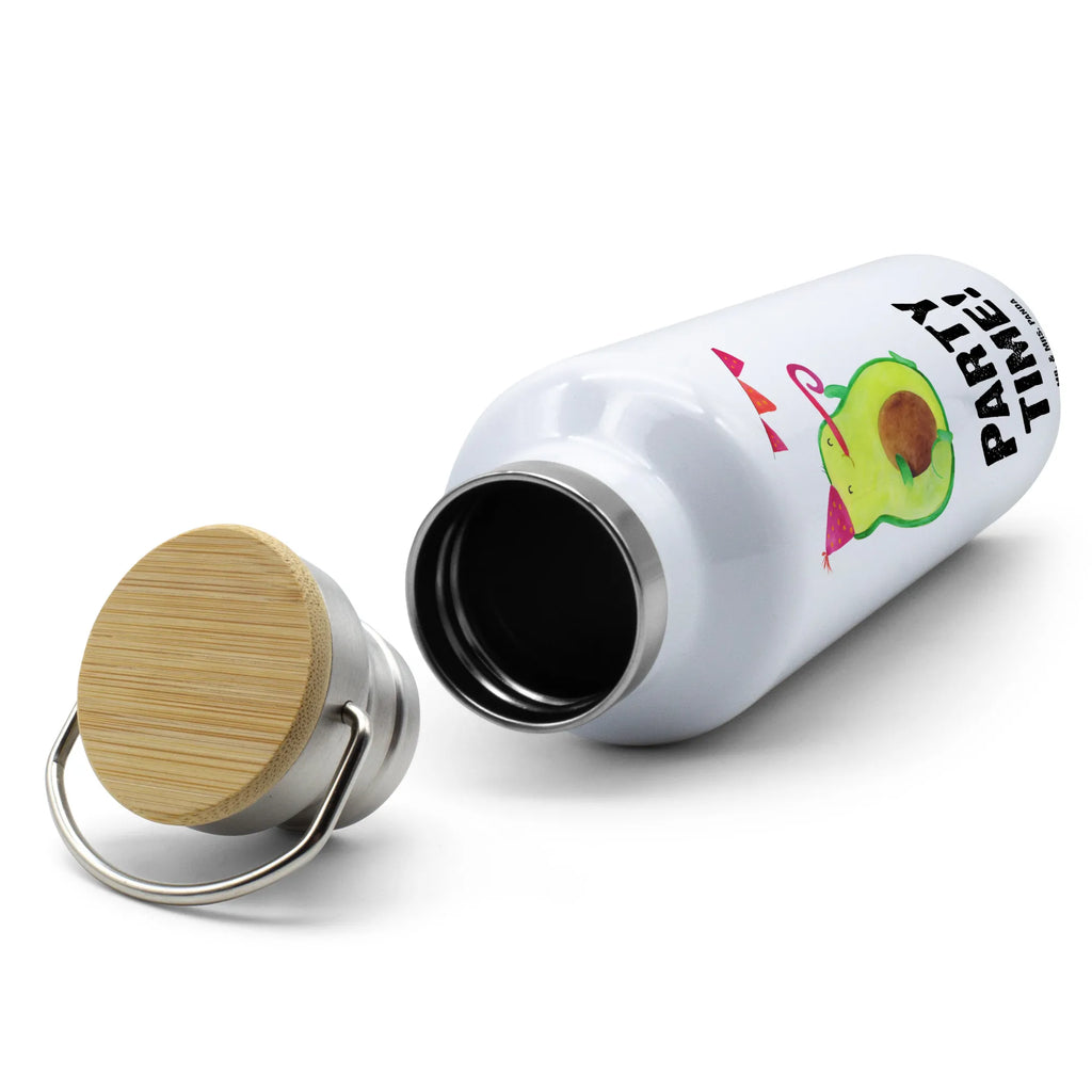 Trinkflasche Avocado Party Zeit Thermosflasche, Isolierflasche, Edelstahl, Trinkflasche, isoliert, Wamrhaltefunktion, Sportflasche, Flasche zum Sport, Sportlerflasche, Avocado, Veggie, Vegan, Gesund