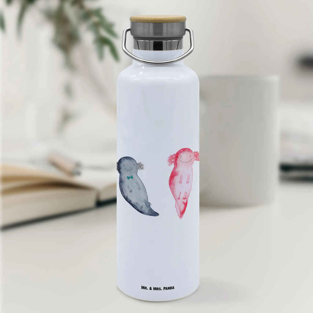 Trinkflasche Axolotl Freundin Thermosflasche, Isolierflasche, Edelstahl, Trinkflasche, isoliert, Wamrhaltefunktion, Sportflasche, Flasche zum Sport, Sportlerflasche, Axolotl, Molch, Axolot, Schwanzlurch, Lurch, Lurche, Liebe, große Liebe, Liebesbeweis, Freund, Verlobter, Ehemann, Jahrestag, Valentinstag