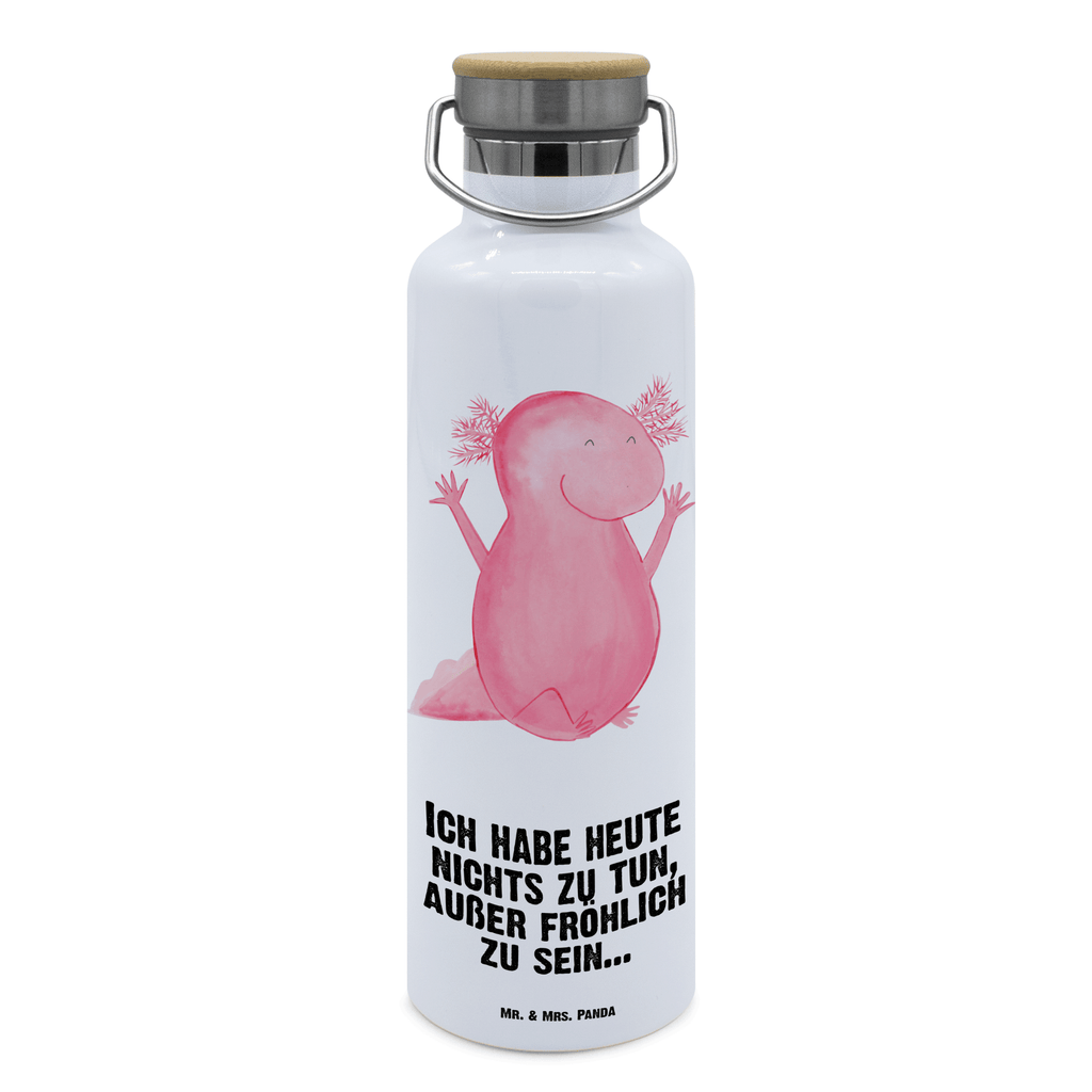 Trinkflasche Axolotl Hurra Thermosflasche, Isolierflasche, Edelstahl, Trinkflasche, isoliert, Wamrhaltefunktion, Sportflasche, Flasche zum Sport, Sportlerflasche, Axolotl, Molch, Axolot, Schwanzlurch, Lurch, Lurche, fröhlich, Spaß, Freude, Motivation, Zufriedenheit