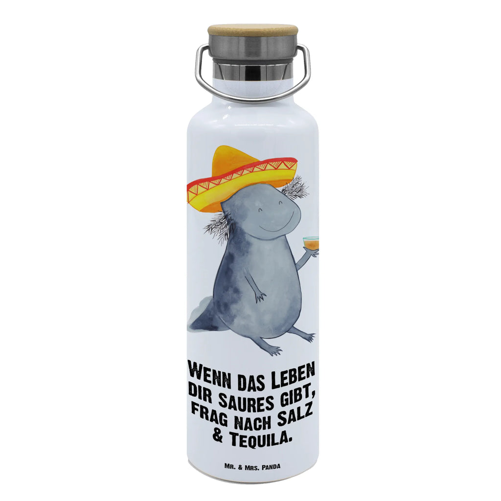 Trinkflasche Axolotl Tequila Thermosflasche, Isolierflasche, Edelstahl, Trinkflasche, isoliert, Wamrhaltefunktion, Sportflasche, Flasche zum Sport, Sportlerflasche, Axolotl, Molch, Mexico, Mexiko, Sombrero, Zitrone, Tequila, Motivation, Spruch, Schwanzlurch, Lurch, Lurche, Axolot, Feuerdrache, Feuersalamander