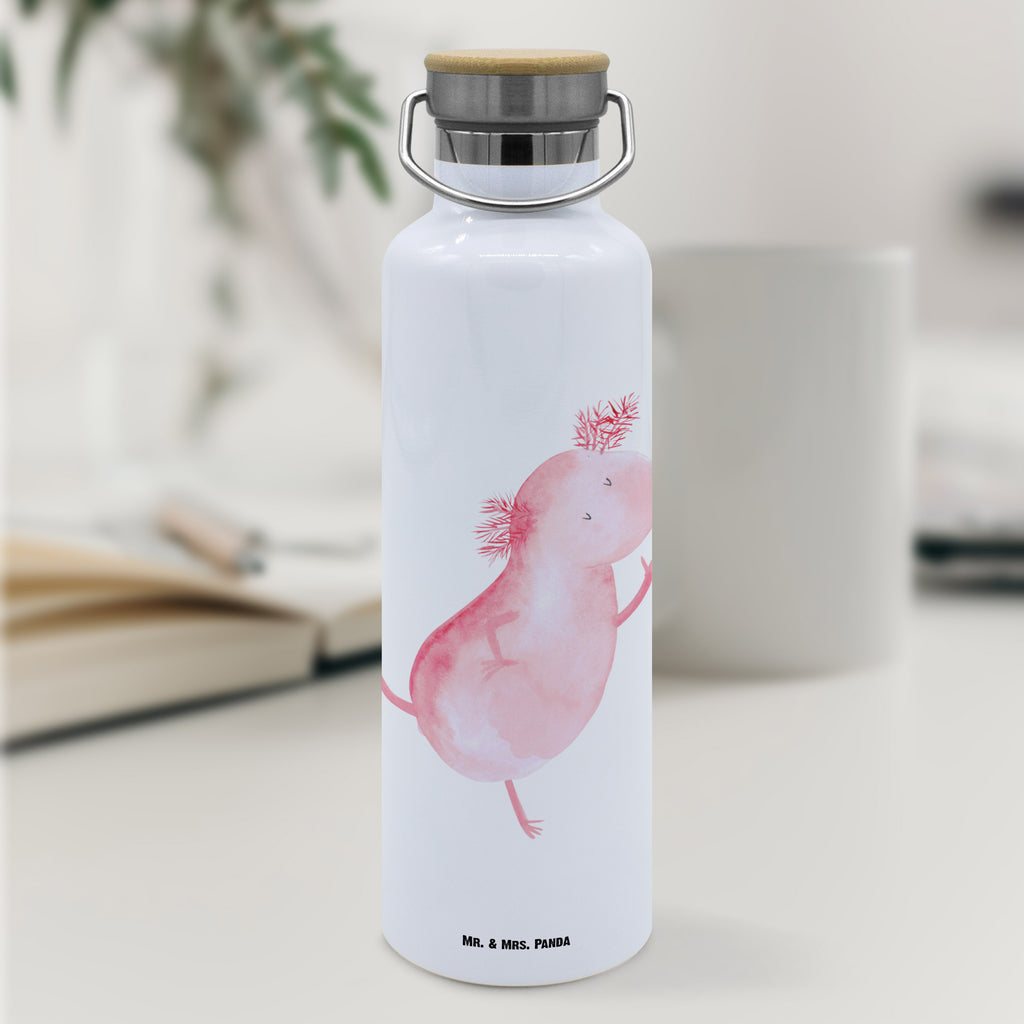 Trinkflasche Axolotl Tanzen Thermosflasche, Isolierflasche, Edelstahl, Trinkflasche, isoliert, Wamrhaltefunktion, Sportflasche, Flasche zum Sport, Sportlerflasche, Axolotl, Molch, Axolot, Schwanzlurch, Lurch, Lurche, Dachschaden, Sterne, verrückt, Freundin, beste Freundin