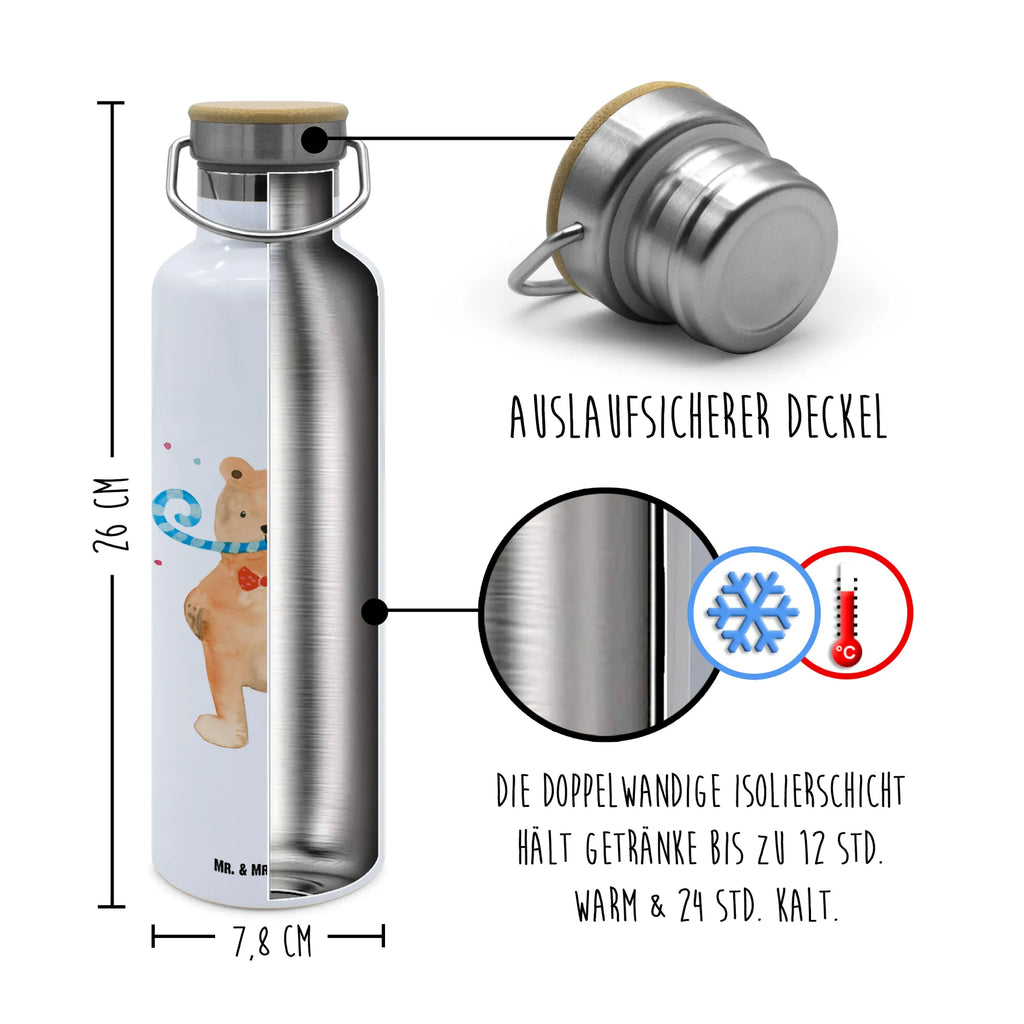 Trinkflasche Bär Geburtstag Thermosflasche, Isolierflasche, Edelstahl, Trinkflasche, isoliert, Wamrhaltefunktion, Sportflasche, Flasche zum Sport, Sportlerflasche, Bär, Teddy, Teddybär, Happy Birthday, Alles Gute, Glückwunsch, Geburtstag