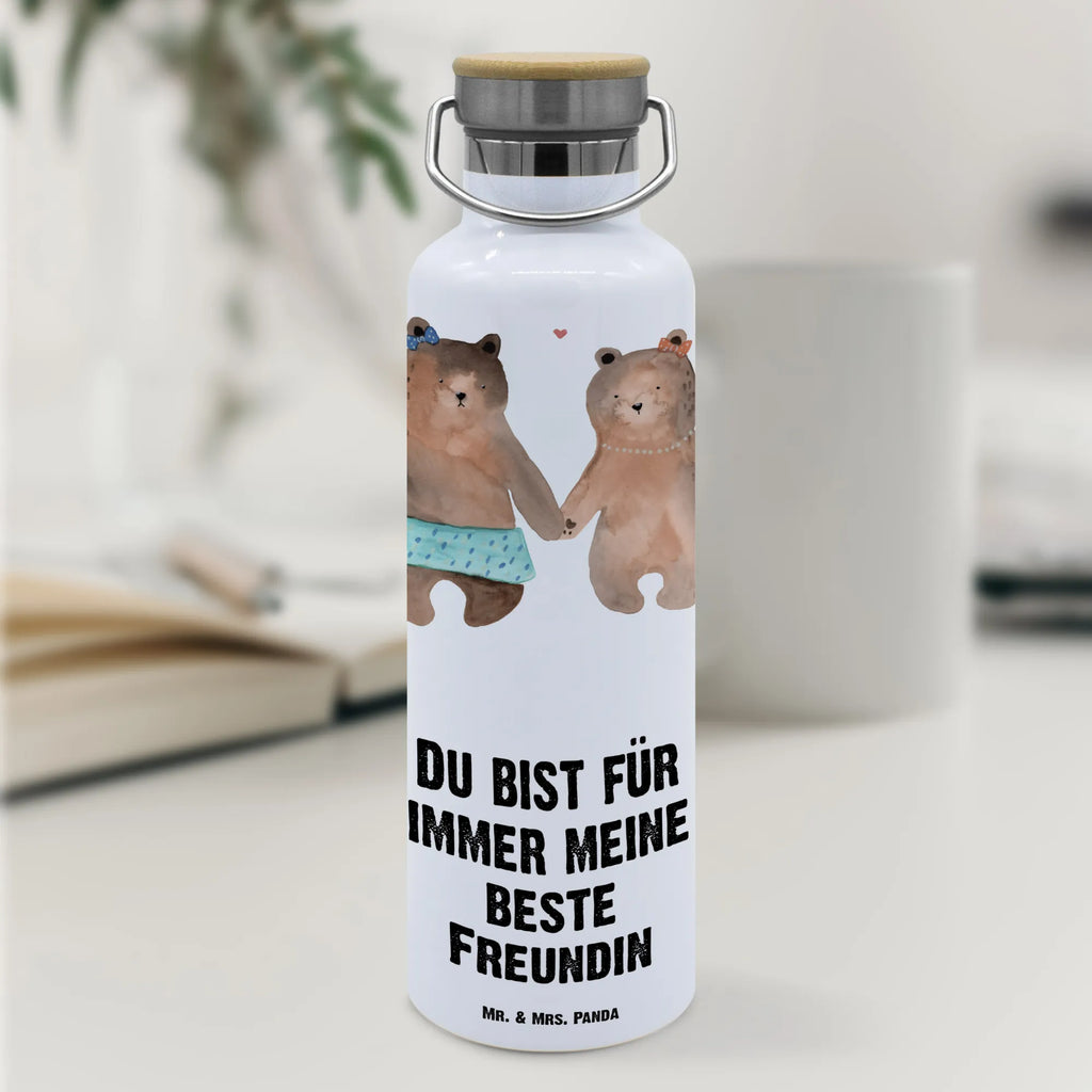 Trinkflasche Bär Freundin Thermosflasche, Isolierflasche, Edelstahl, Trinkflasche, isoliert, Wamrhaltefunktion, Sportflasche, Flasche zum Sport, Sportlerflasche, Bär, Teddy, Teddybär, Bär Freundin Beste Freund Liebe Liebesbeweis Verliebt Kumpel Kumpeliene