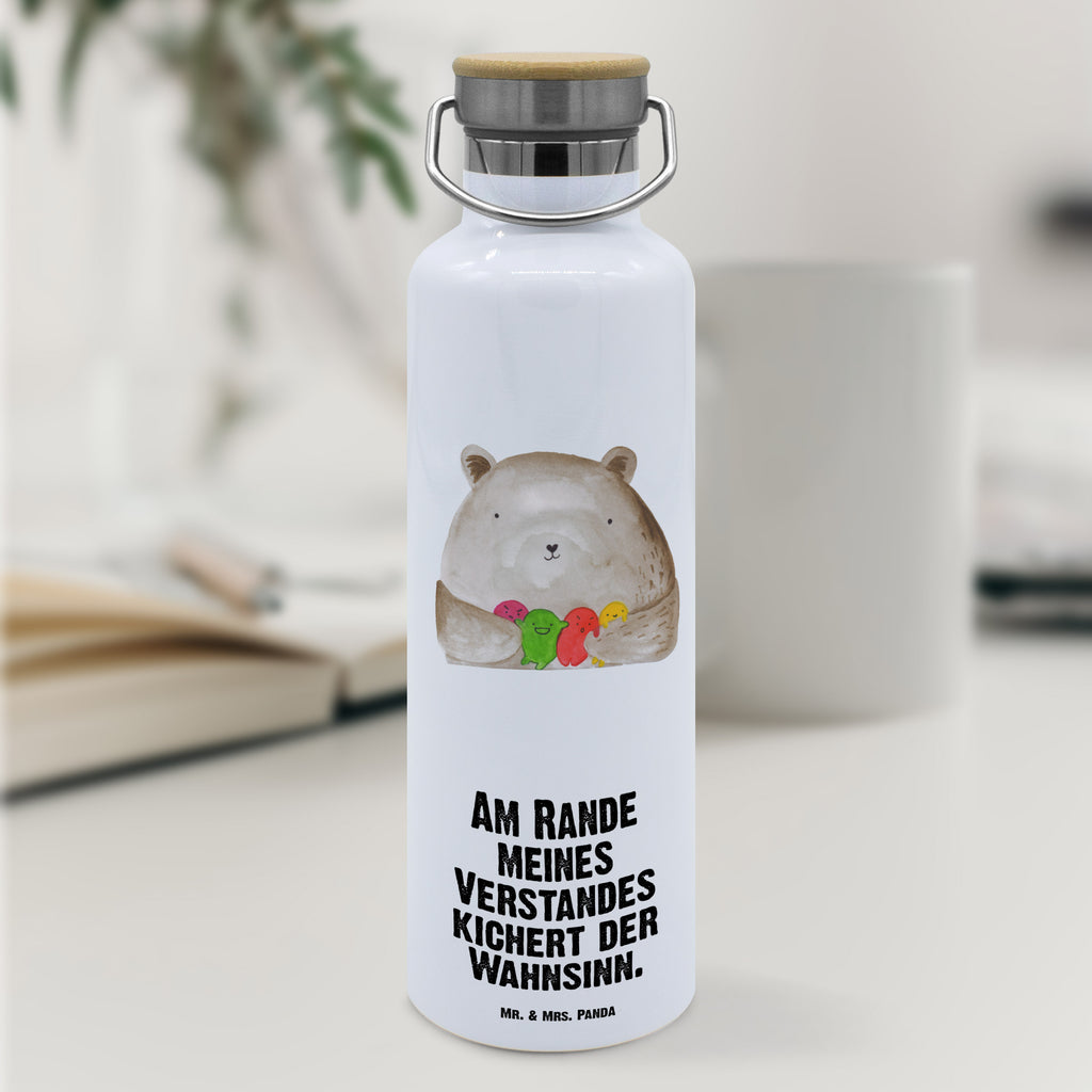 Trinkflasche Bär Gefühl Thermosflasche, Isolierflasche, Edelstahl, Trinkflasche, isoliert, Wamrhaltefunktion, Sportflasche, Flasche zum Sport, Sportlerflasche, Bär, Teddy, Teddybär, Wahnsinn, Verrückt, Durchgedreht