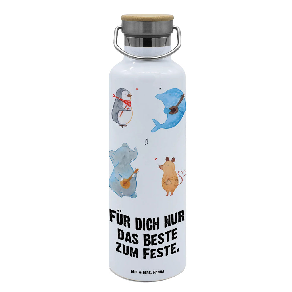 Trinkflasche Big Band Thermosflasche, Isolierflasche, Edelstahl, Trinkflasche, isoliert, Wamrhaltefunktion, Sportflasche, Flasche zum Sport, Sportlerflasche, Tiermotive, Gute Laune, lustige Sprüche, Tiere, Hund, Pinguin, Maus, Elefant, Delfin, Gitarre, Band, Triangel, Musikanten, Musik