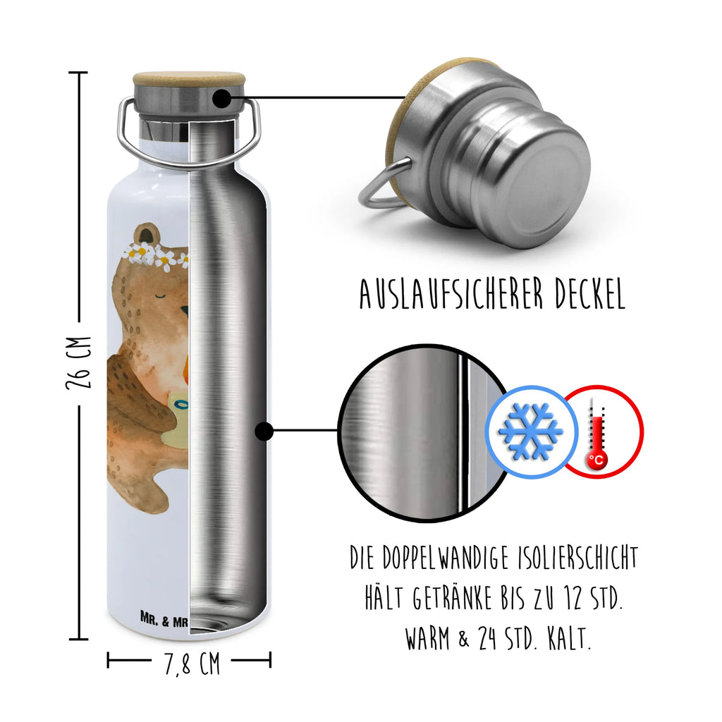 Trinkflasche Bär Kommunion Thermosflasche, Isolierflasche, Edelstahl, Trinkflasche, isoliert, Wamrhaltefunktion, Sportflasche, Flasche zum Sport, Sportlerflasche, Bär, Teddy, Teddybär, Kommunion, Gottes Segen, Taufkerze, katholisch