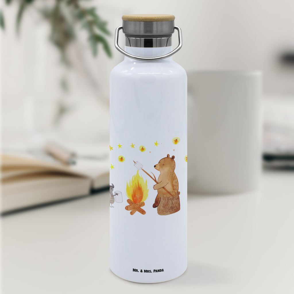 Trinkflasche Bär & Marienkäfer Lagerfeuer Thermosflasche, Isolierflasche, Edelstahl, Trinkflasche, isoliert, Wamrhaltefunktion, Sportflasche, Flasche zum Sport, Sportlerflasche, Bär, Teddy, Teddybär, Lagerfeuer