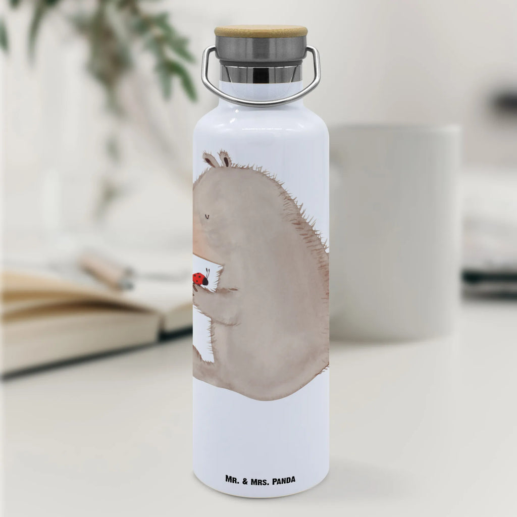 Trinkflasche Bär Marienkäfer Thermosflasche, Isolierflasche, Edelstahl, Trinkflasche, isoliert, Wamrhaltefunktion, Sportflasche, Flasche zum Sport, Sportlerflasche, Bär, Teddy, Teddybär, Marienkäfer, Liebe, Freiheit, Motivation, Das Leben ist schön