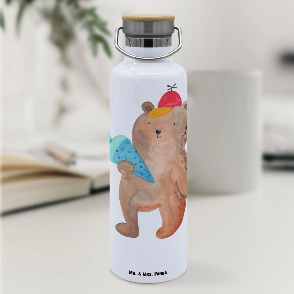 Trinkflasche Bär Schultüte Thermosflasche, Isolierflasche, Edelstahl, Trinkflasche, isoliert, Wamrhaltefunktion, Sportflasche, Flasche zum Sport, Sportlerflasche, Bär, Teddy, Teddybär, Bär Motiv, Schultüte, Erster Schultag Geschenk, Einschulung Geschenk, Schule Geschenk, Grundschule, Schulanfang, Schulbeginn