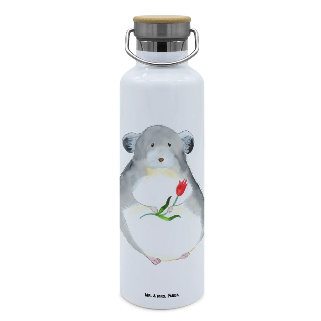 Trinkflasche Chinchilla Blume Thermosflasche, Isolierflasche, Edelstahl, Trinkflasche, isoliert, Wamrhaltefunktion, Sportflasche, Flasche zum Sport, Sportlerflasche, Tiermotive, Gute Laune, lustige Sprüche, Tiere, Chinchilla, Chinchillas, Liebeskummer, Kummer, Depressionen, traurig sein, Chaos, Glücklichsein, Büro, Büroalltag