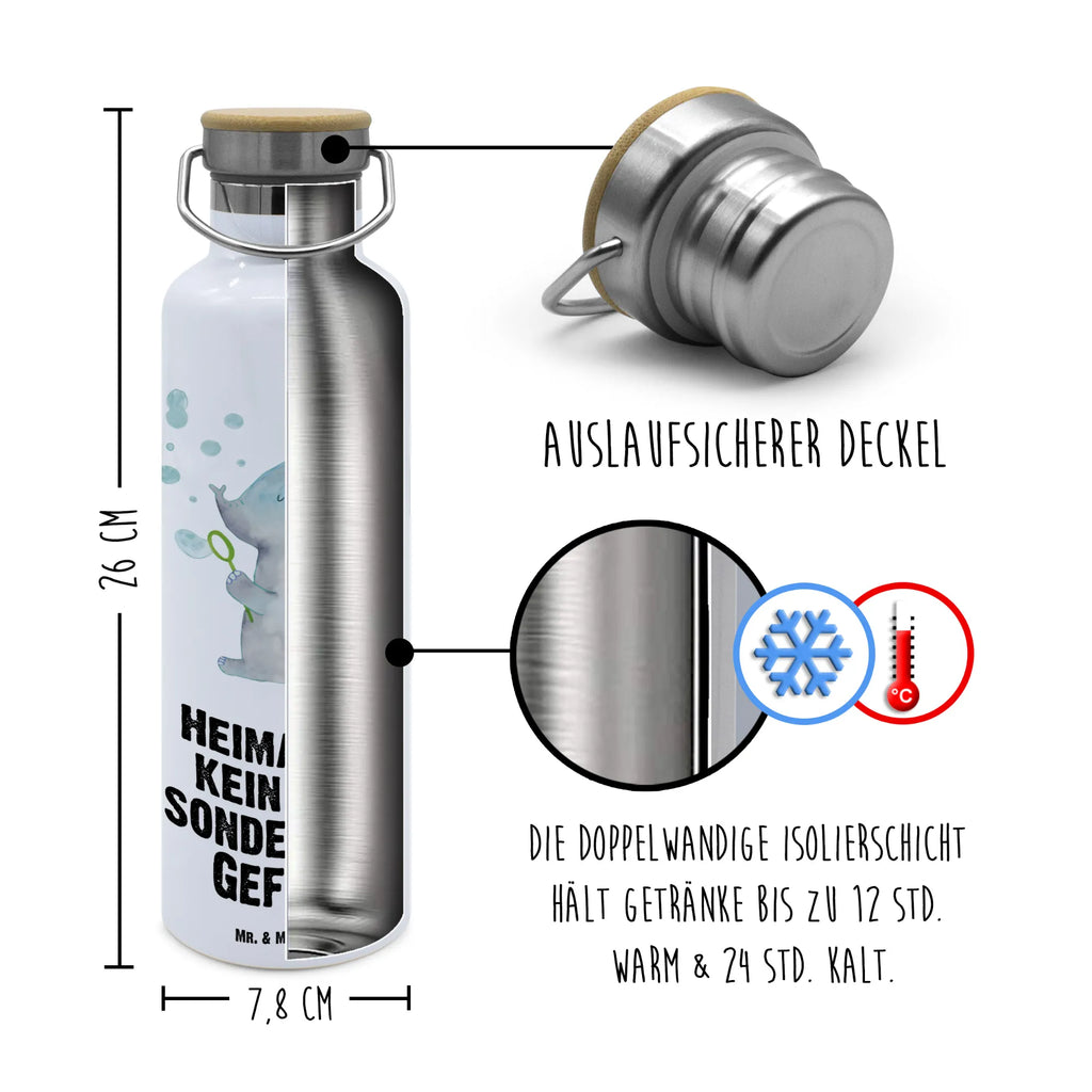 Trinkflasche Elefant Seifenblasen Thermosflasche, Isolierflasche, Edelstahl, Trinkflasche, isoliert, Wamrhaltefunktion, Sportflasche, Flasche zum Sport, Sportlerflasche, Tiermotive, Gute Laune, lustige Sprüche, Tiere, Elefant, Elefanten, Dickhäuter, Rüsseltier, Seifenblasen, Liebe, Heimat, Gefühl. Daheim, Liebesbeweis, Liebesspruch