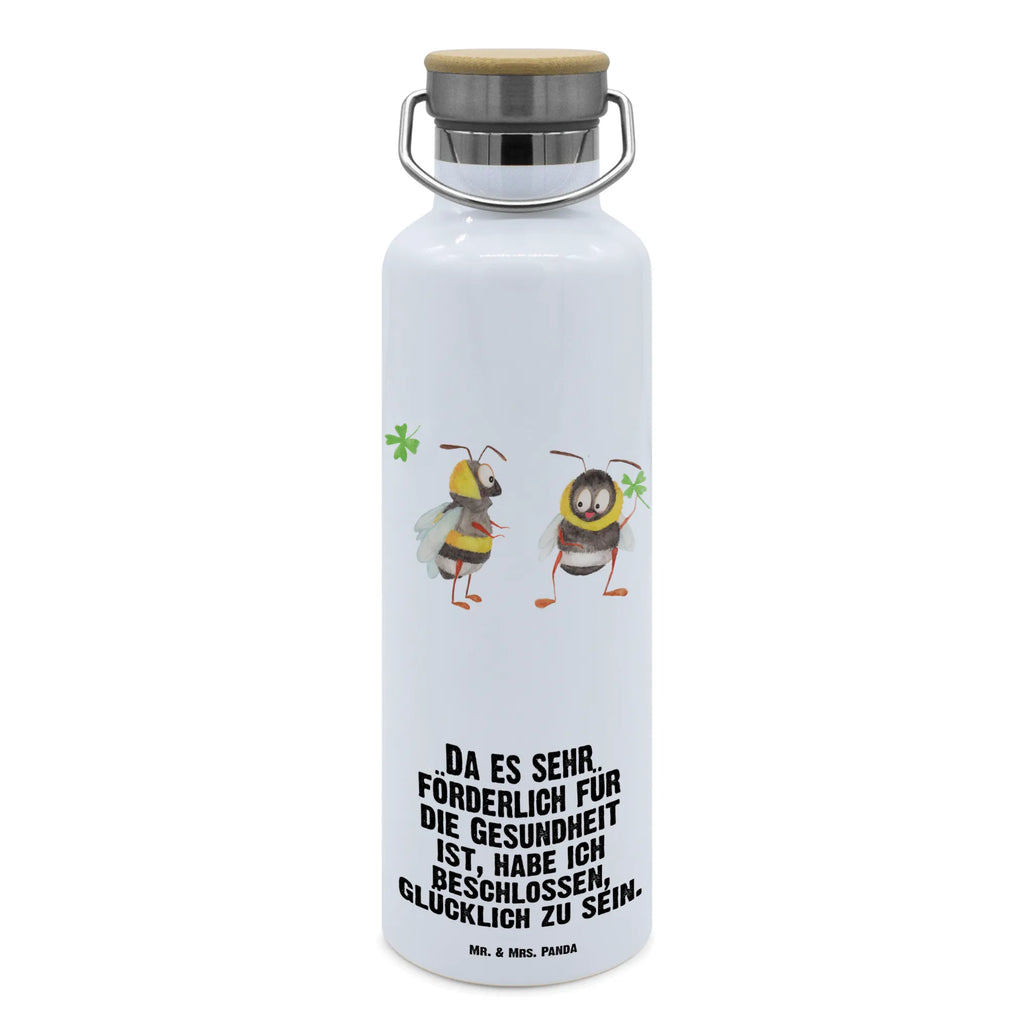 Trinkflasche Hummeln Kleeblatt Thermosflasche, Isolierflasche, Edelstahl, Trinkflasche, isoliert, Wamrhaltefunktion, Sportflasche, Flasche zum Sport, Sportlerflasche, Tiermotive, Gute Laune, lustige Sprüche, Tiere, Hummel, Biene, Spruch positiv, Biene Deko, Spruch schön, glücklich sein, glücklich werden, Spruch fröhlich