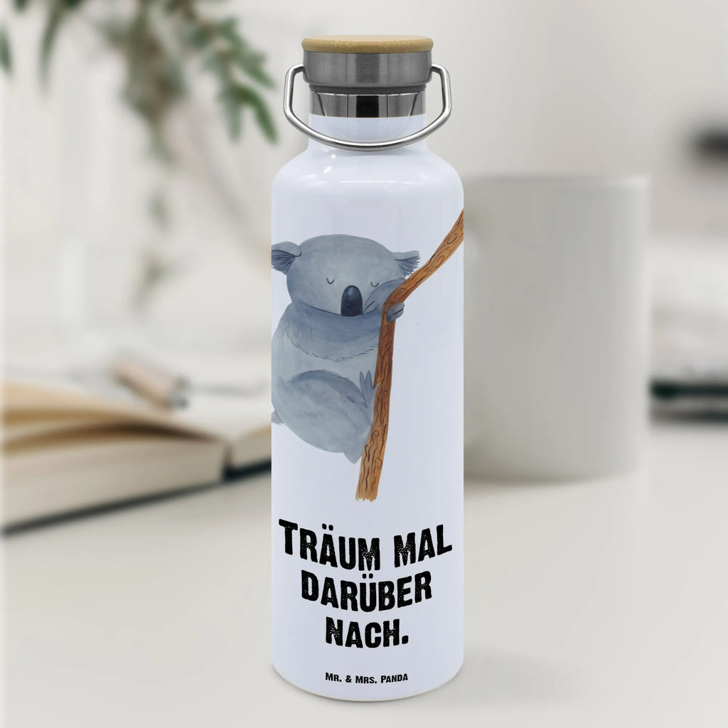 Trinkflasche Koalabär Thermosflasche, Isolierflasche, Edelstahl, Trinkflasche, isoliert, Wamrhaltefunktion, Sportflasche, Flasche zum Sport, Sportlerflasche, Tiermotive, Gute Laune, lustige Sprüche, Tiere, Koala, träumen, Traum, schlafen, Schlafzimmer, Traumland, Bär, Koalabär