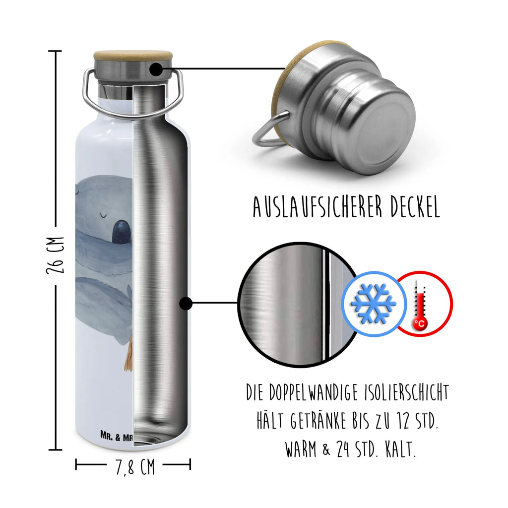 Trinkflasche Koalabär Thermosflasche, Isolierflasche, Edelstahl, Trinkflasche, isoliert, Wamrhaltefunktion, Sportflasche, Flasche zum Sport, Sportlerflasche, Tiermotive, Gute Laune, lustige Sprüche, Tiere, Koala, träumen, Traum, schlafen, Schlafzimmer, Traumland, Bär, Koalabär