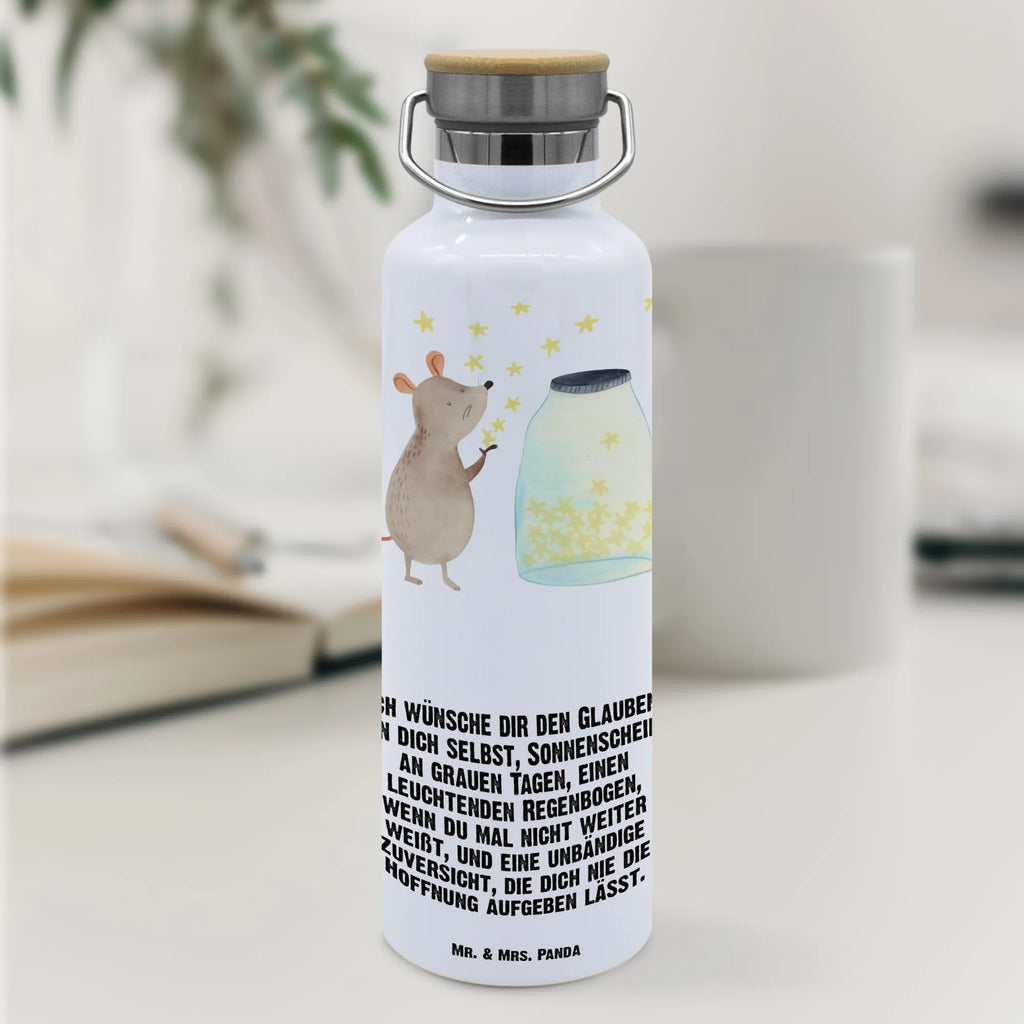 Trinkflasche Maus Sterne Thermosflasche, Isolierflasche, Edelstahl, Trinkflasche, isoliert, Wamrhaltefunktion, Sportflasche, Flasche zum Sport, Sportlerflasche, Tiermotive, Gute Laune, lustige Sprüche, Tiere, Maus, Sterne, Wunsch, Kind, Taufe, Taufgeschenk, Geburt, Schwangerschaft, erstes Kind, Kindergeburtstag, Geburtstag, Hoffnung, Träume