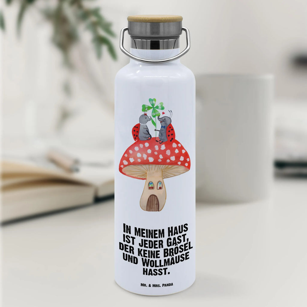 Trinkflasche Marienkäfer Fliegenpilz Thermosflasche, Isolierflasche, Edelstahl, Trinkflasche, isoliert, Wamrhaltefunktion, Sportflasche, Flasche zum Sport, Sportlerflasche, Tiermotive, Gute Laune, lustige Sprüche, Tiere, Haus, Wohnung, zuhause, Fliegenpilz, Marienkäfer, Fleigenpilzhaus