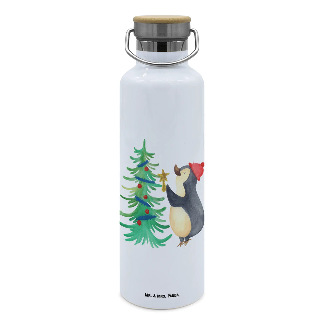 Trinkflasche Pinguin Weihnachtsbaum Thermosflasche, Isolierflasche, Edelstahl, Trinkflasche, isoliert, Wamrhaltefunktion, Sportflasche, Flasche zum Sport, Sportlerflasche, Winter, Weihnachten, Weihnachtsdeko, Nikolaus, Advent, Heiligabend, Wintermotiv, Pinguin